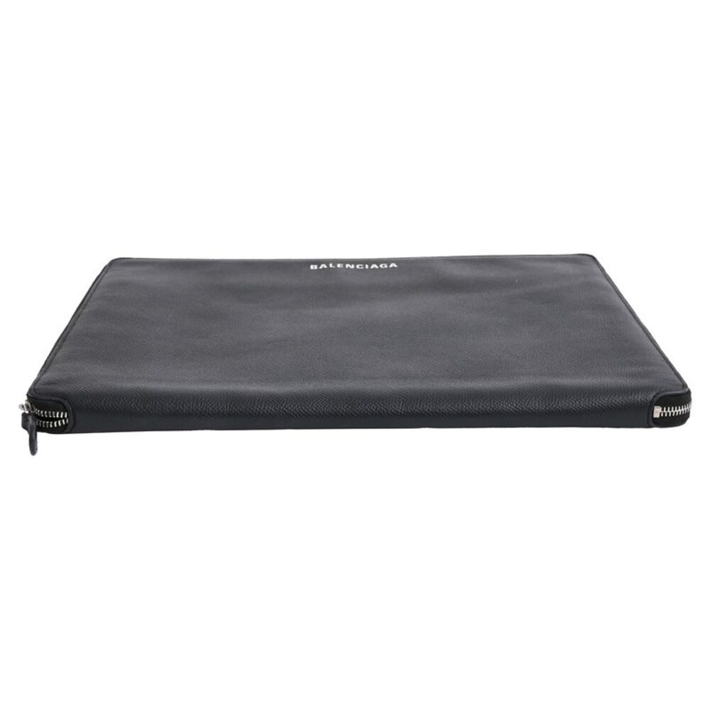 Balenciaga Zipped Logo Portfolio in Black Leather - Picture 3 of 12